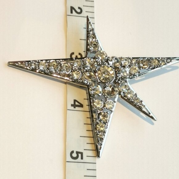 Large crystal modernist star brooch pin - Picture 4 of 7